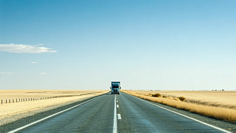 Open road with semi-truck, DOT training mobile concept